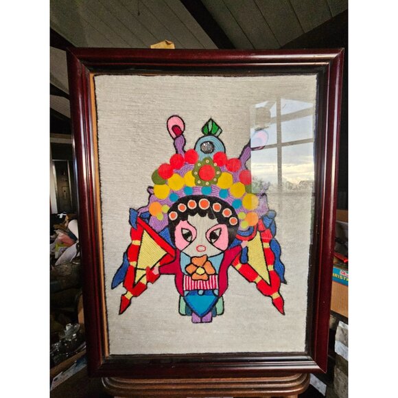 Heroine Mu-Guiying Wool Print Art embroidery Colorful Art Work Picture - Picture 15 of 16